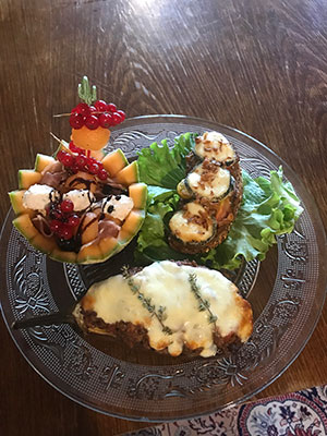 Bruschetta salade pour services à disposition